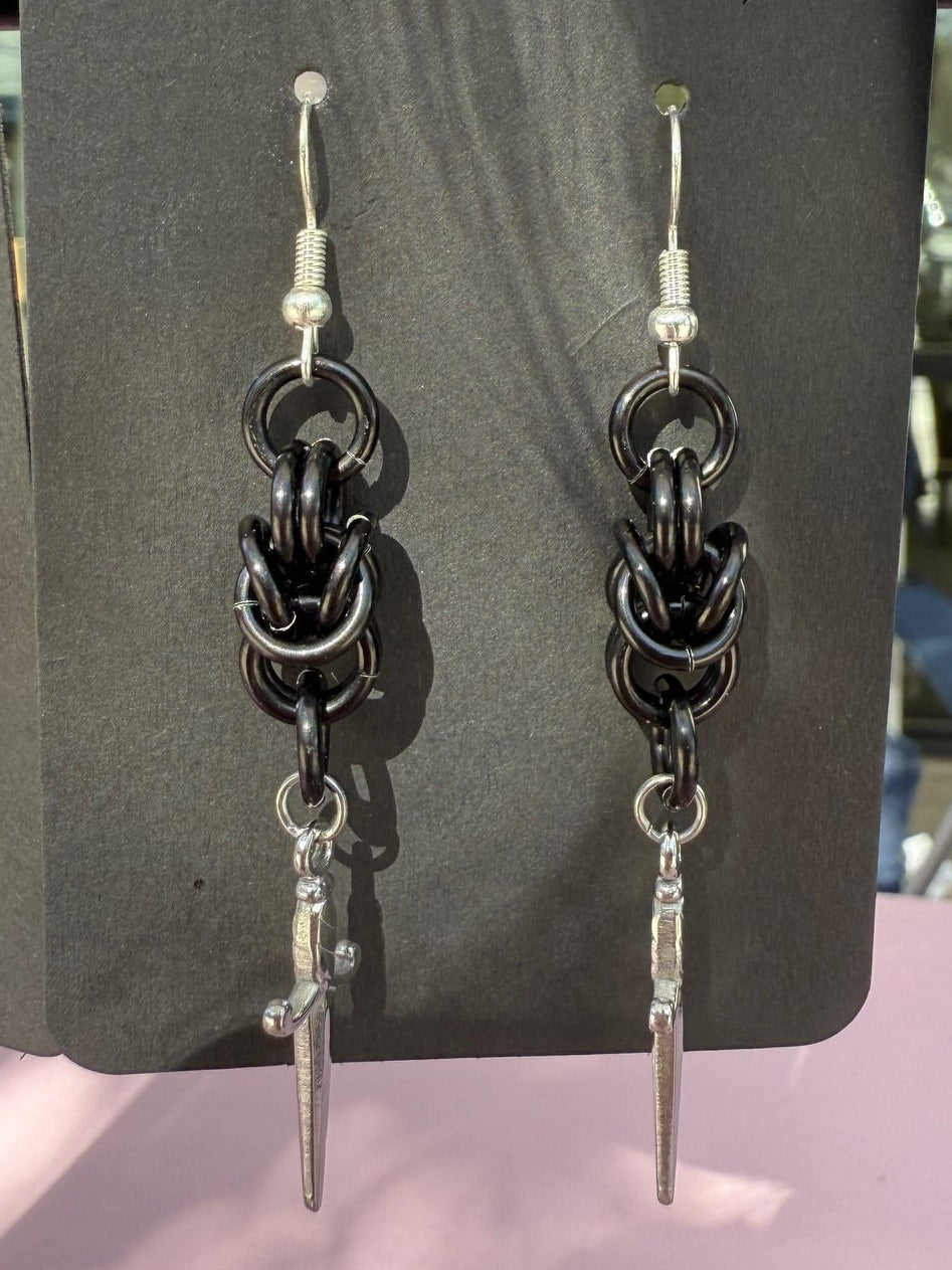 Byzantine Weave Sword Earrings