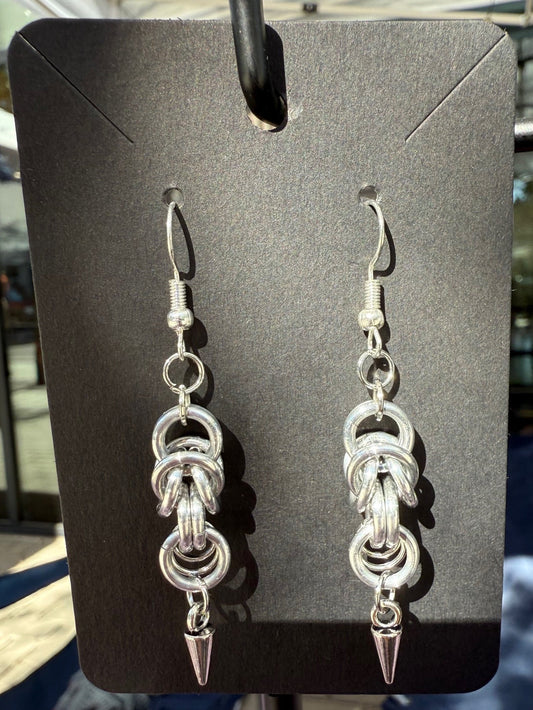 Silver Byzantine Weave Earrings